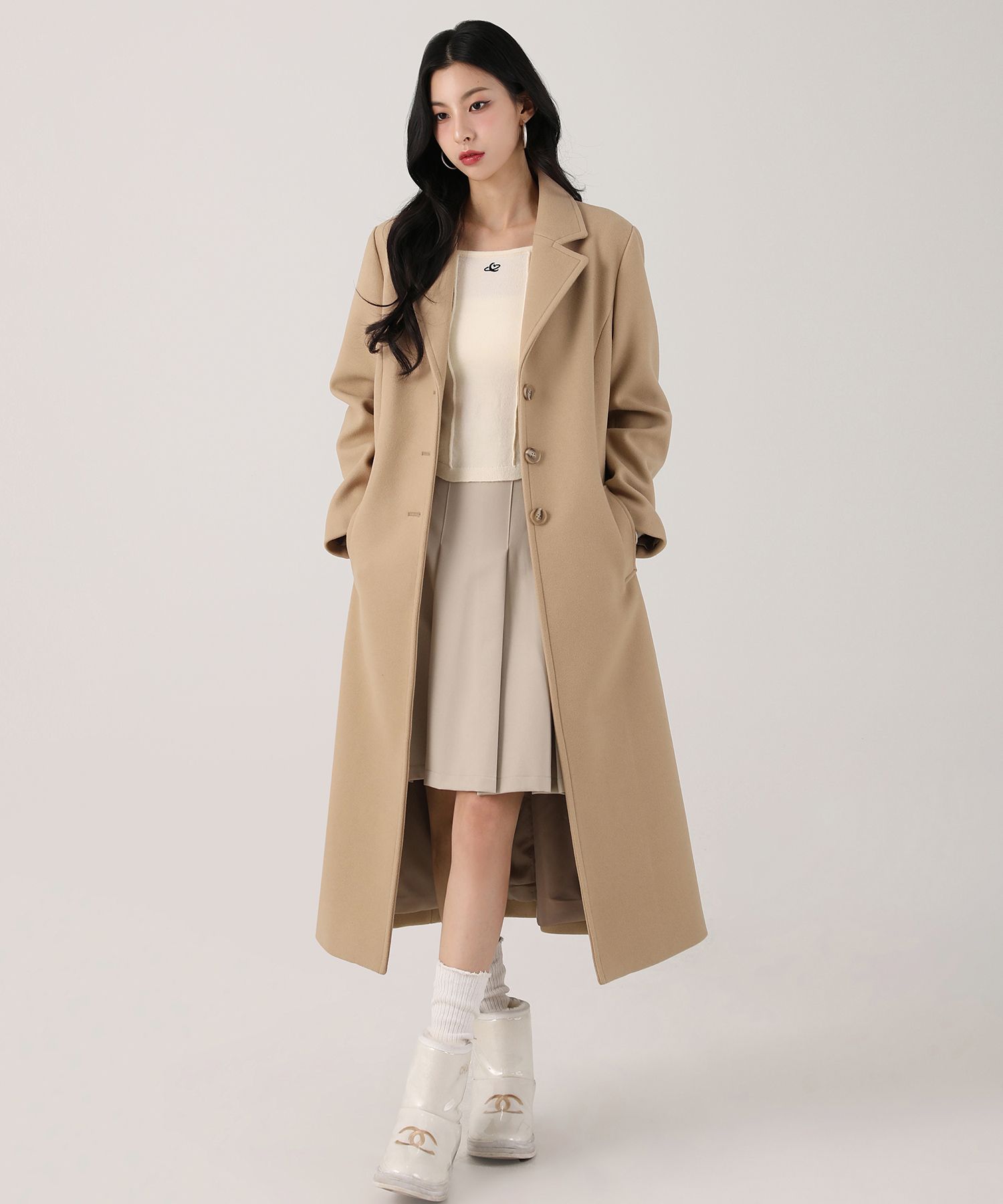 MUSINSA公式 | AVANDRESS Amelia Classic Single Coat LIGHT BEIGE