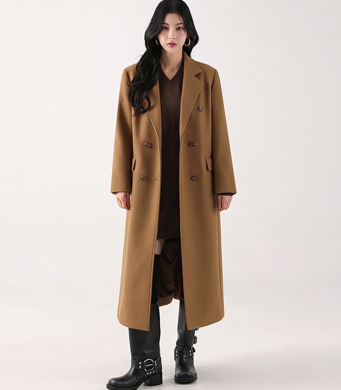 Anna Double Long Coat BLACK source detail 29
