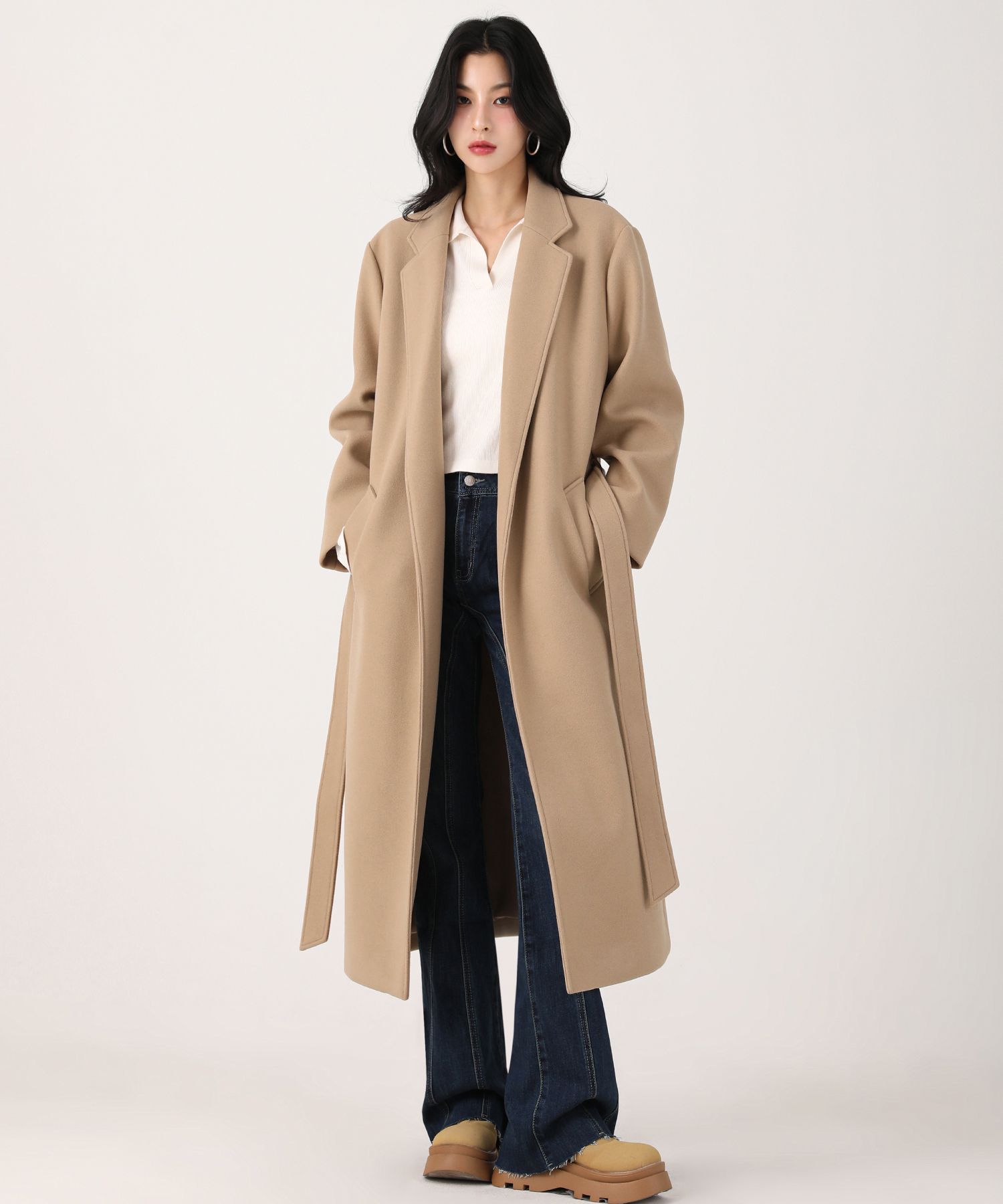 アウターその他 AVANDRESS Eve Robe Coat CAMEL Belted Oversized Camel Coat | InAvati | Wolf & Badger