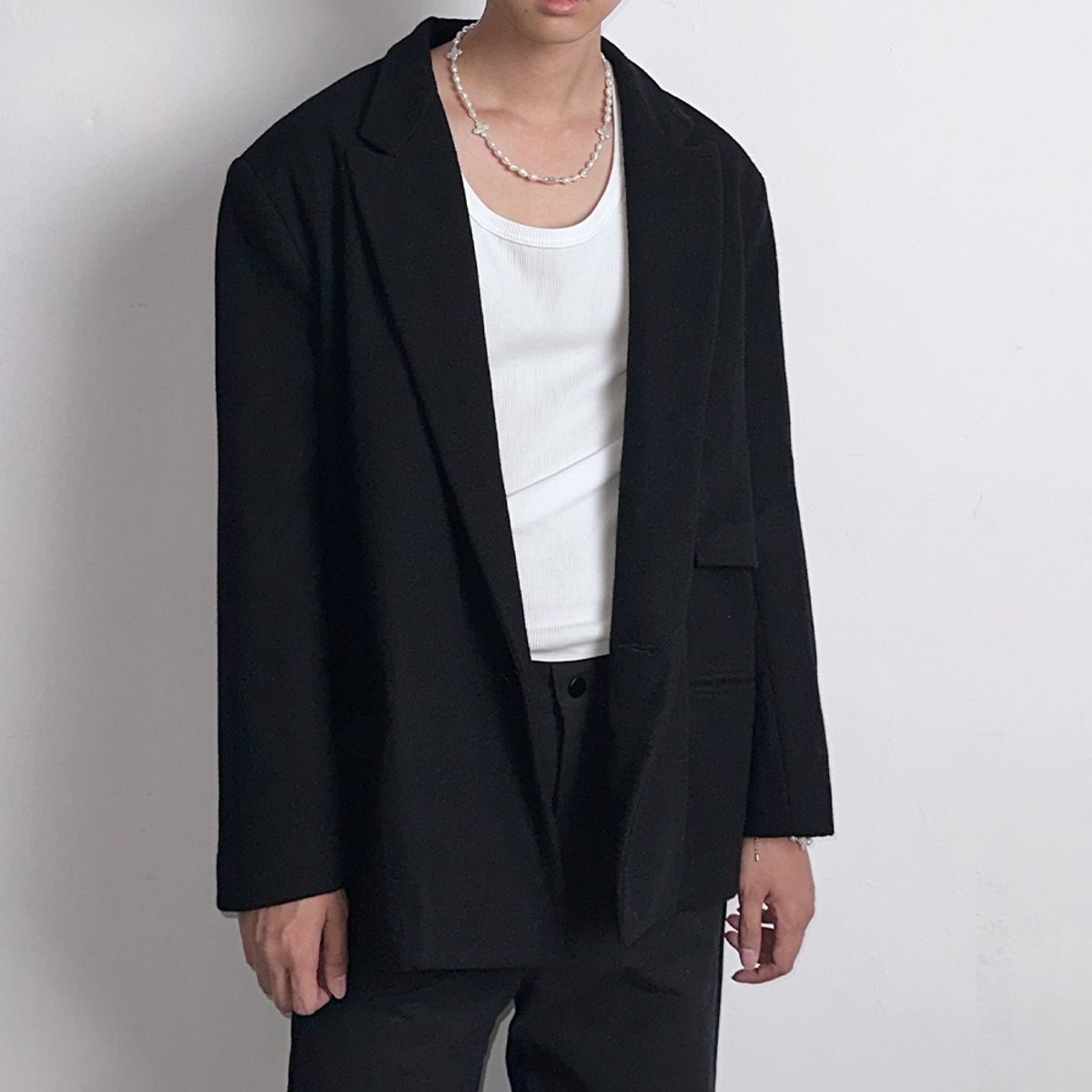 블릭베이크(BLEAKBAKE) Layer lapel wool blazer