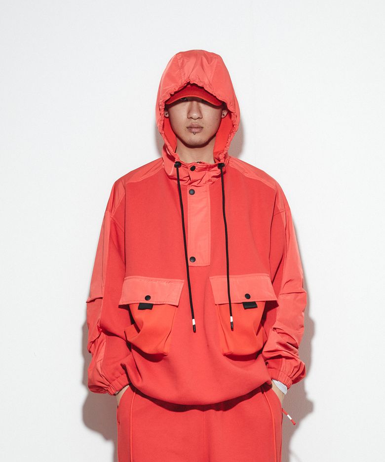 SANDSTONE HYBRID HOODIE T19 -ORANGE