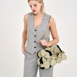 플라워 체인백- 크림베이지