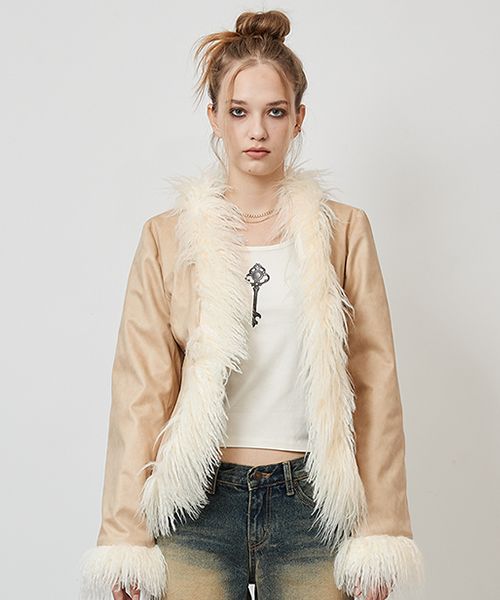 ★CRANK★MUSTANG FUR JACKET_BEIGE★正規品/韓国直送料込/人気 MUSINSA | CRANK Mustang fur jacket_beige