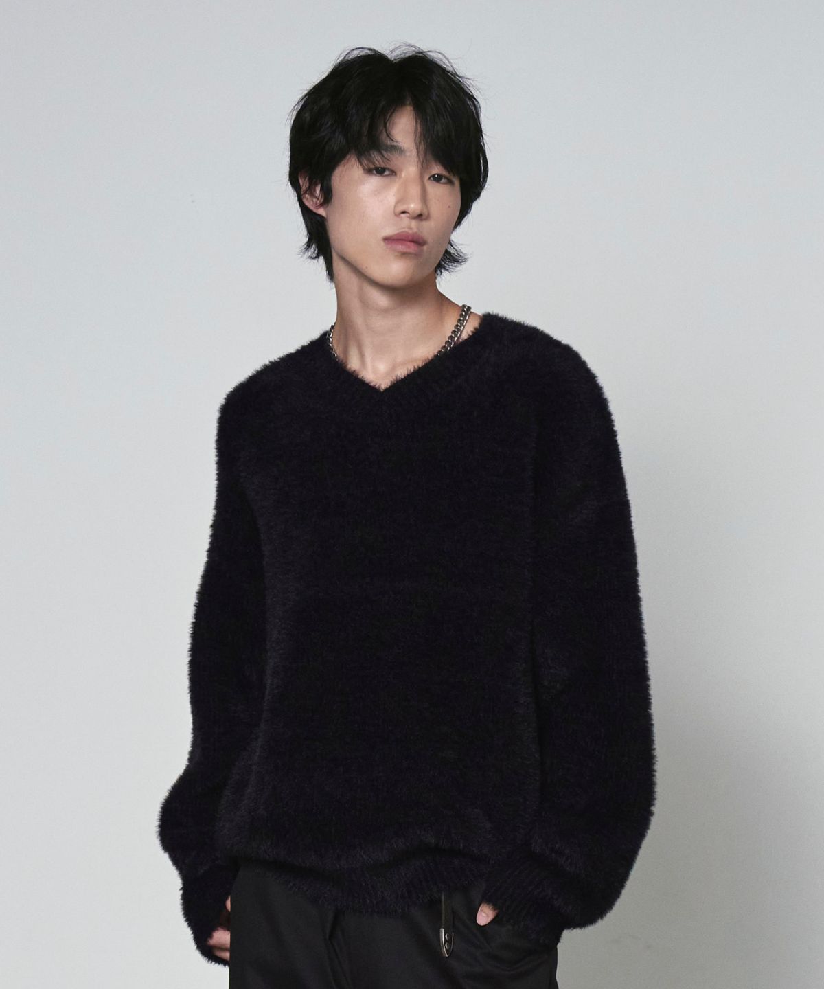 효지(HYOJI) 헤비 앙고라 라이크 [브이넥] 니트 (7컬러)