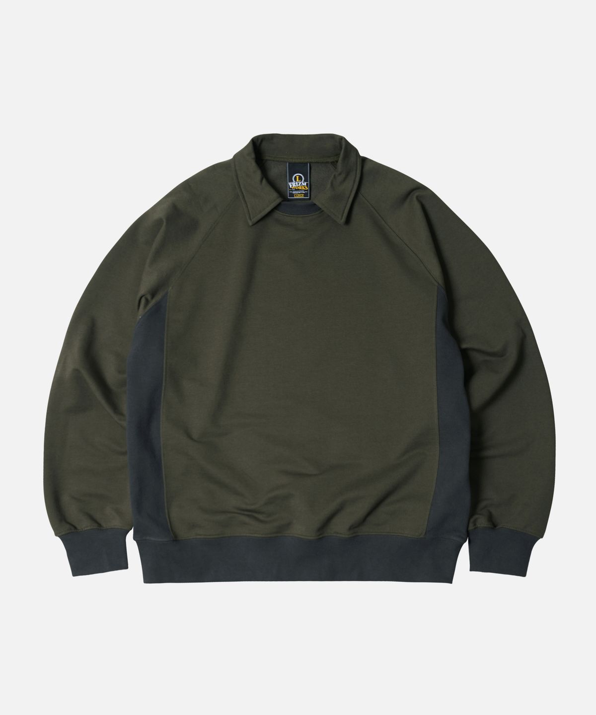 프리즘웍스(FRIZMWORKS) COLLAR LAYERED SWEATSHIRT _ OLIVE