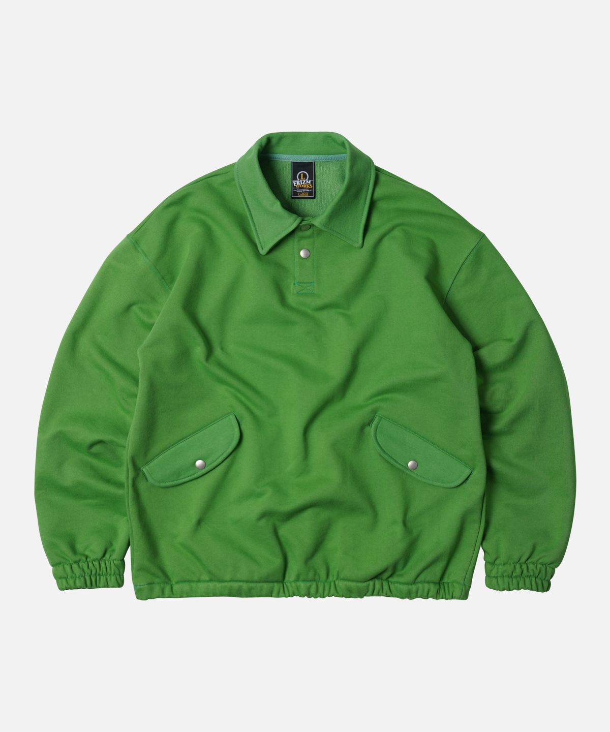 프리즘웍스(FRIZMWORKS) BANDING SNAP SWEATSHIRT _ GREEN