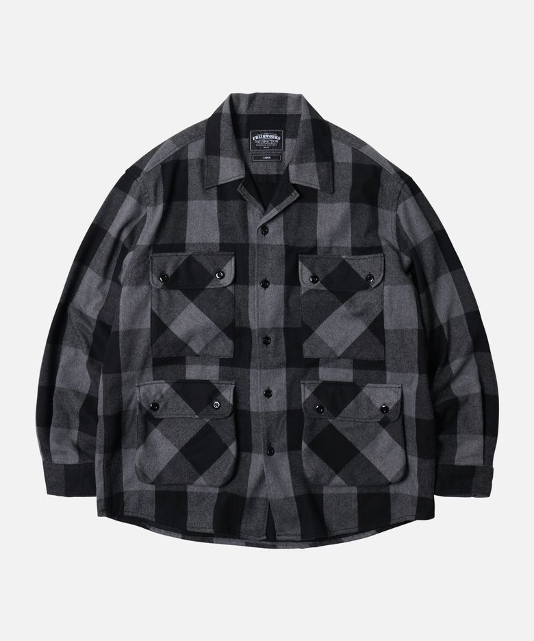 BUFFALO CHECK SHIRT JACKET _ BLACK