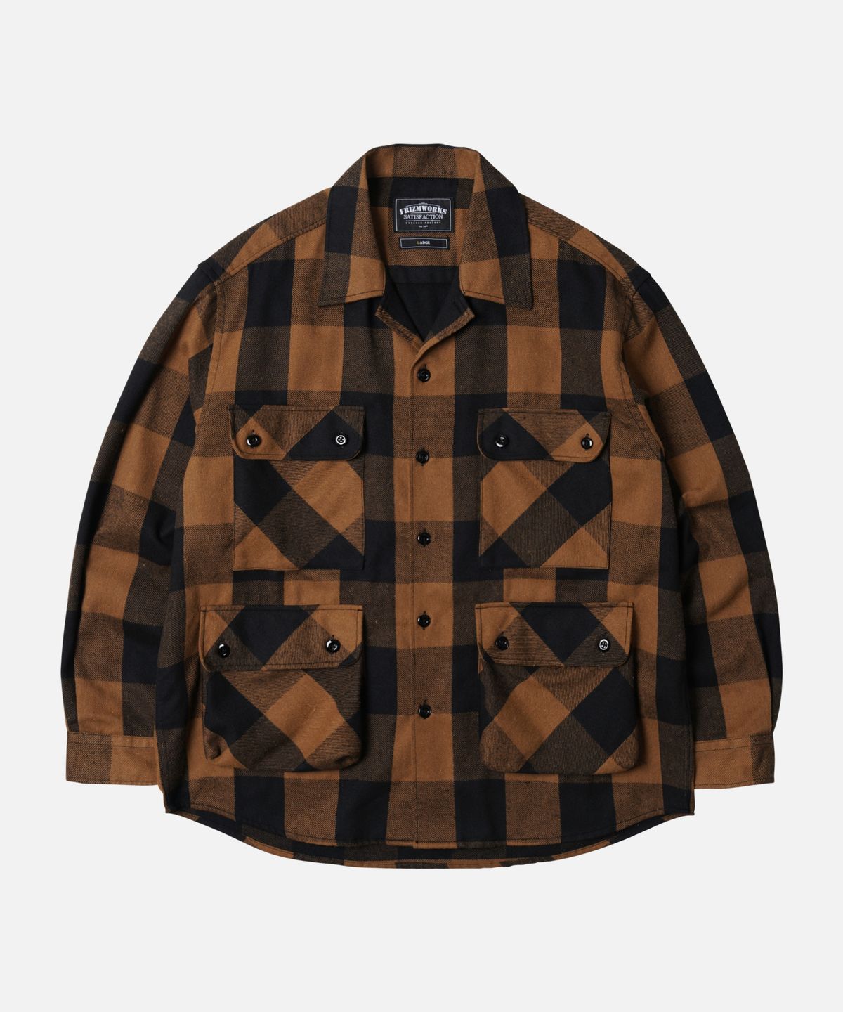 프리즘웍스(FRIZMWORKS) BUFFALO CHECK SHIRT JACKET _ BROWN