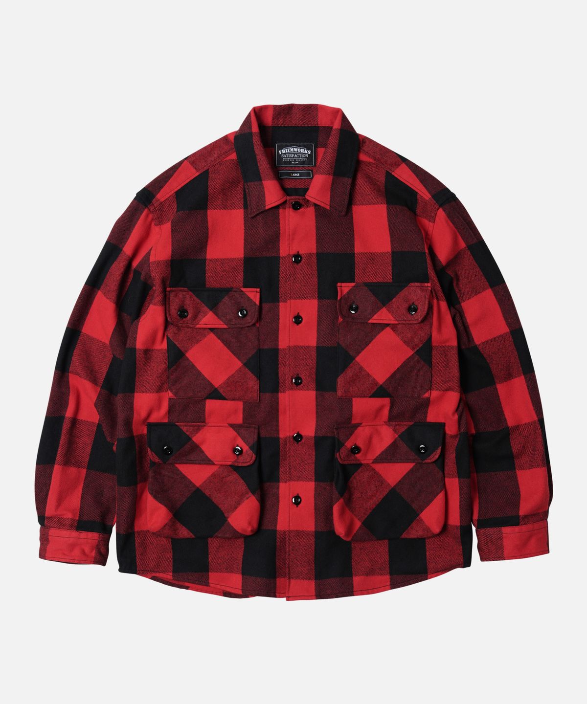 프리즘웍스(FRIZMWORKS) BUFFALO CHECK SHIRT JACKET _ RED