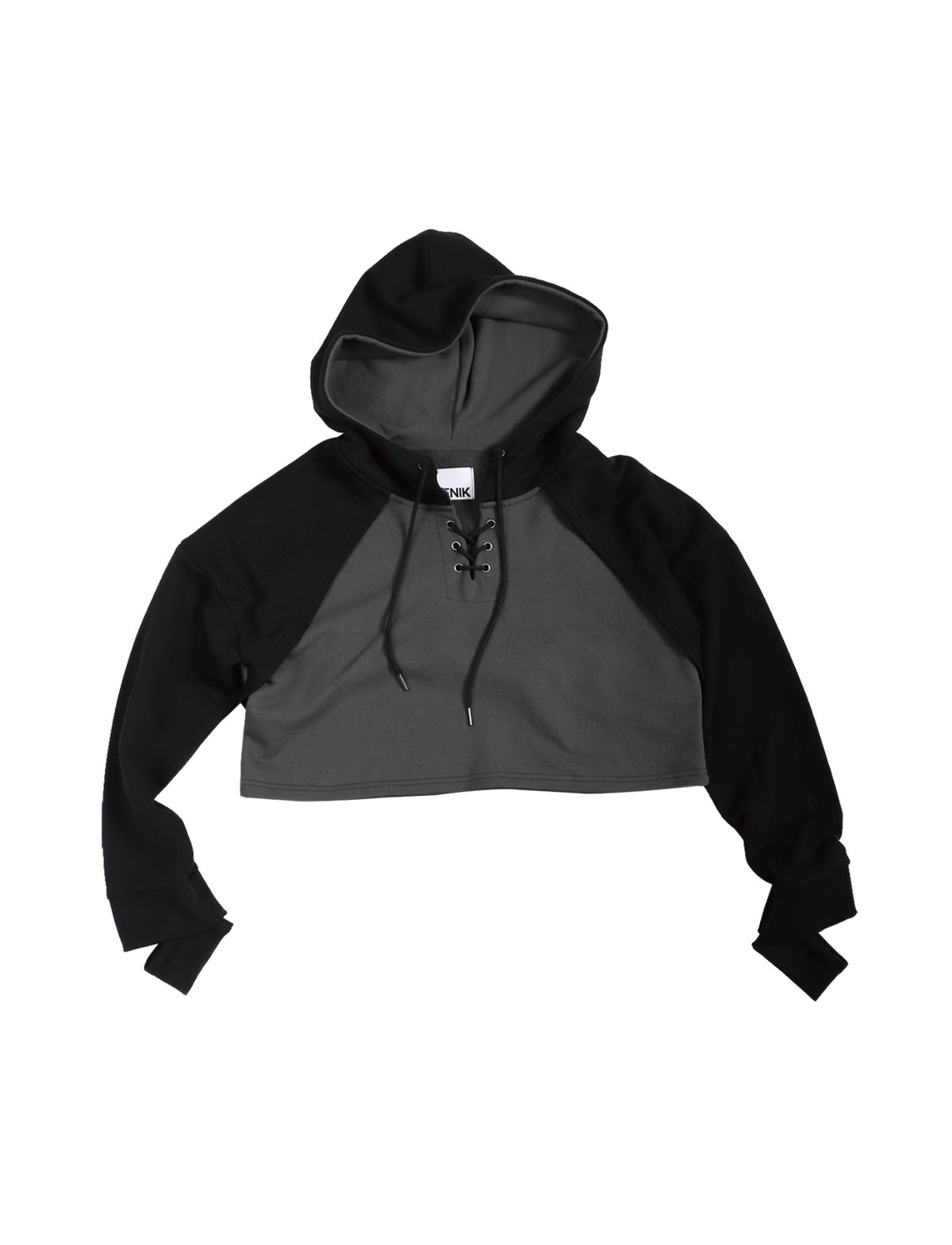 세니크(SENIK) Boxer crop hoodie - Black