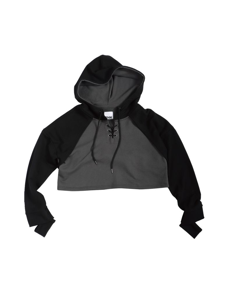 Boxer crop hoodie - Black