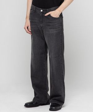 트렌디 와이드 데님 팬츠 [딥그레이]