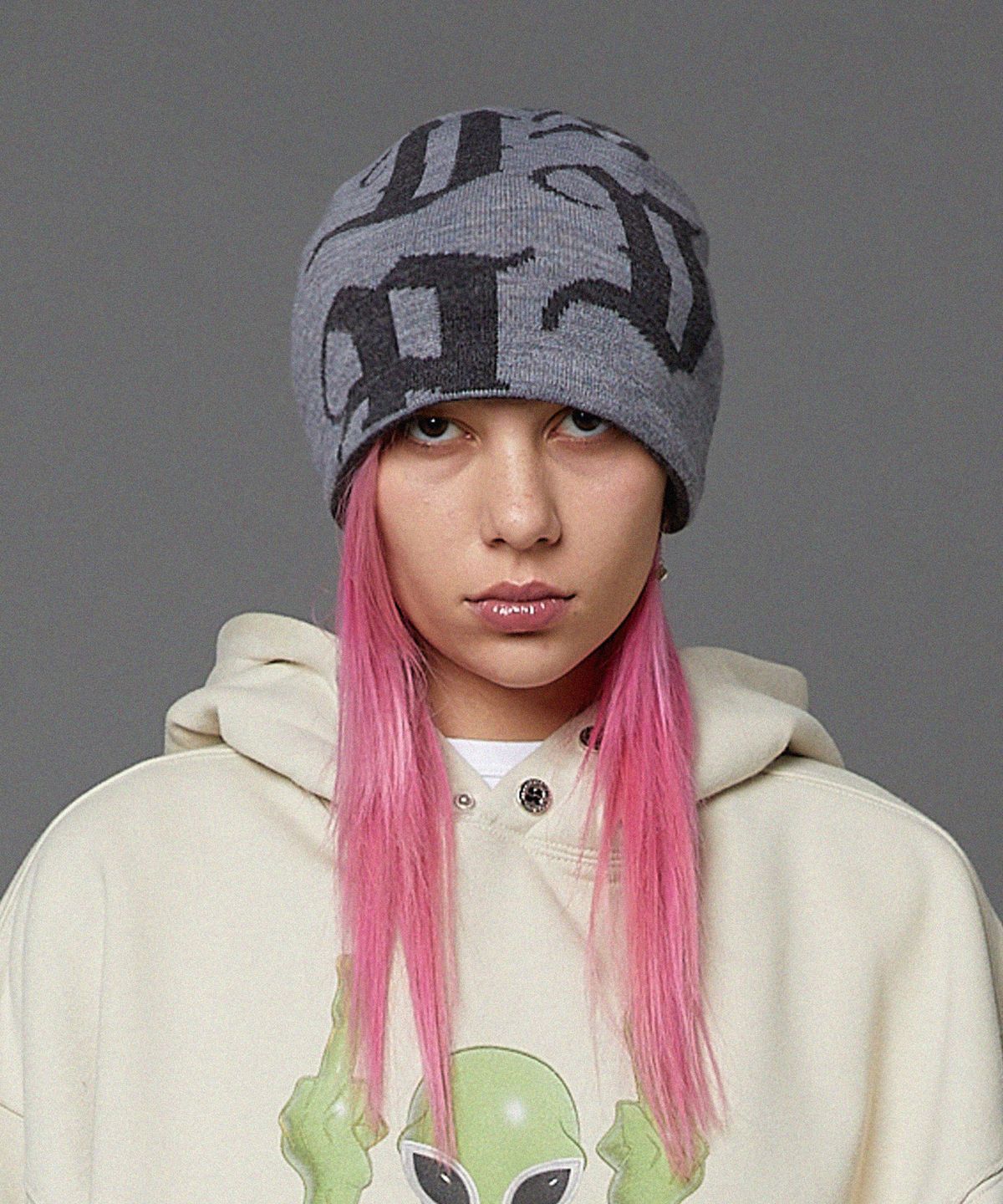 후드후드(HOODHOOD) HD 로고 비니 그레이