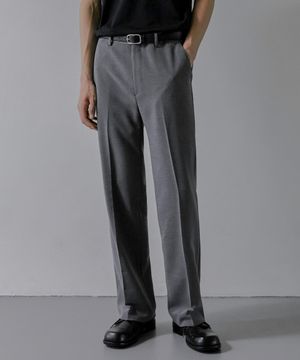 203 SOLID SILHOUETTE WIDE PANTS [MELANGE GRAY]