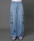 [지꾸ZGGU PICK] 빅 포켓 워시드 카고 데님 팬츠 라이트블루