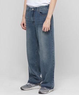 트렌디 와이드 데님 팬츠 [라이트인디고]