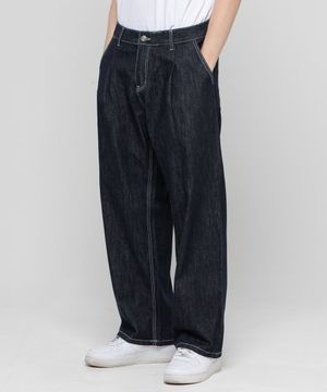 논페이드 와이드 데님팬츠[딥블루인디고]