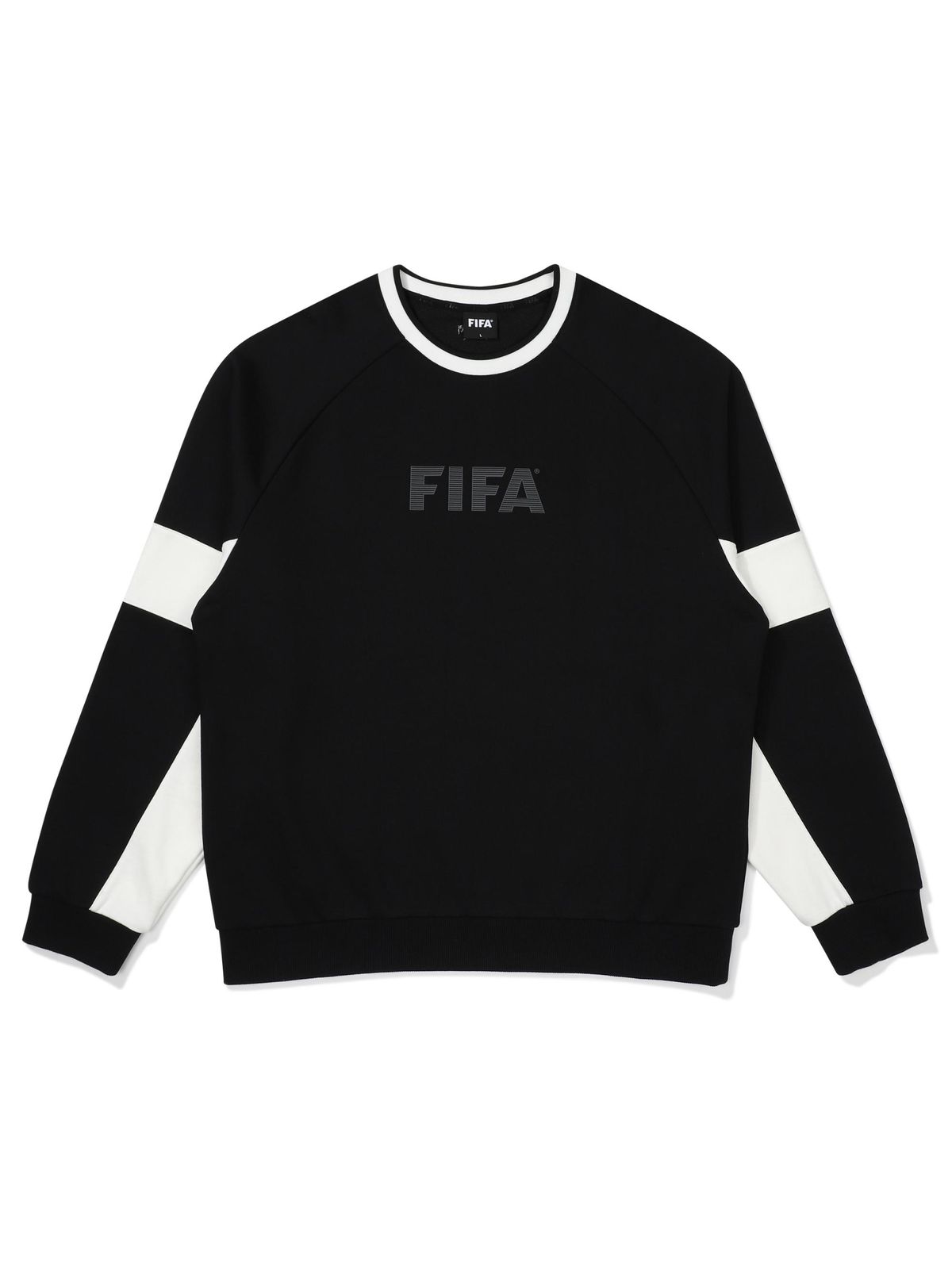 피파 1904(FIFA 1904) 세미오버핏 배색 맨투맨 블랙