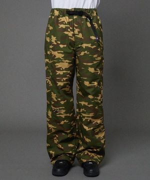 절개 코튼 카고 밴딩 팬츠 카모