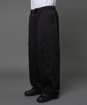 HD 로고 아플리케 스웨트팬츠 블랙