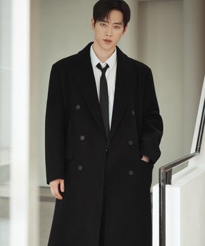 [서강준 PICK] 프리미어 울 맥시 더블 체스터 코트 [BLACK]