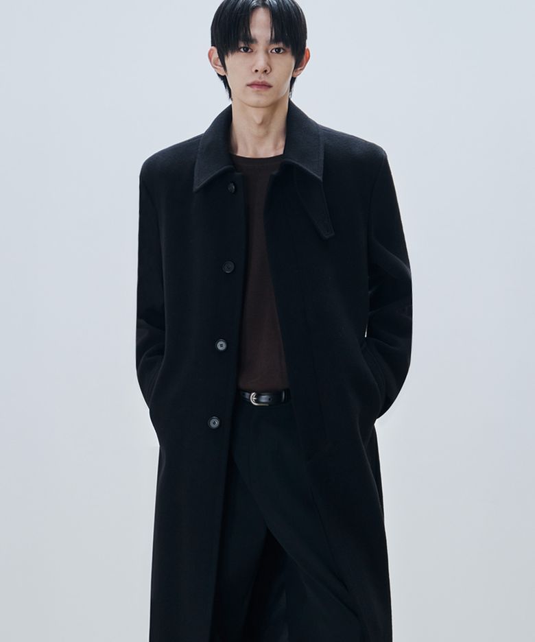 프리미어 울 발마칸 체스터 코트 [BLACK]
