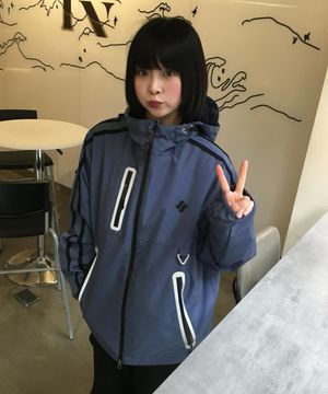 3레이어 리플렉티브 윈드브레이커 자켓 더스트블루