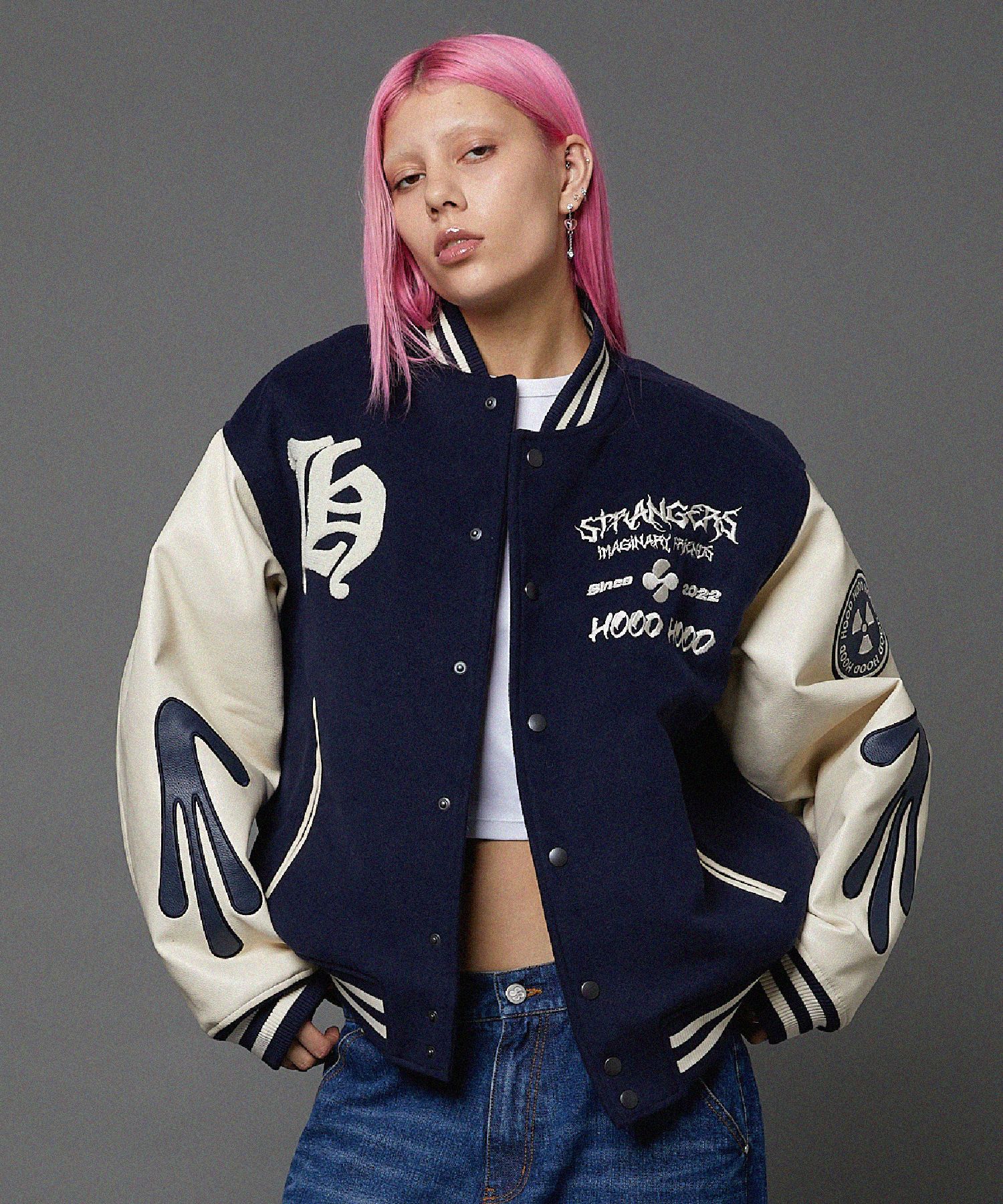 ★HOODHOOD★ Alien Varsity Hood Purple MUSINSA | HOODHOOD Alien Varsity Hood Navy