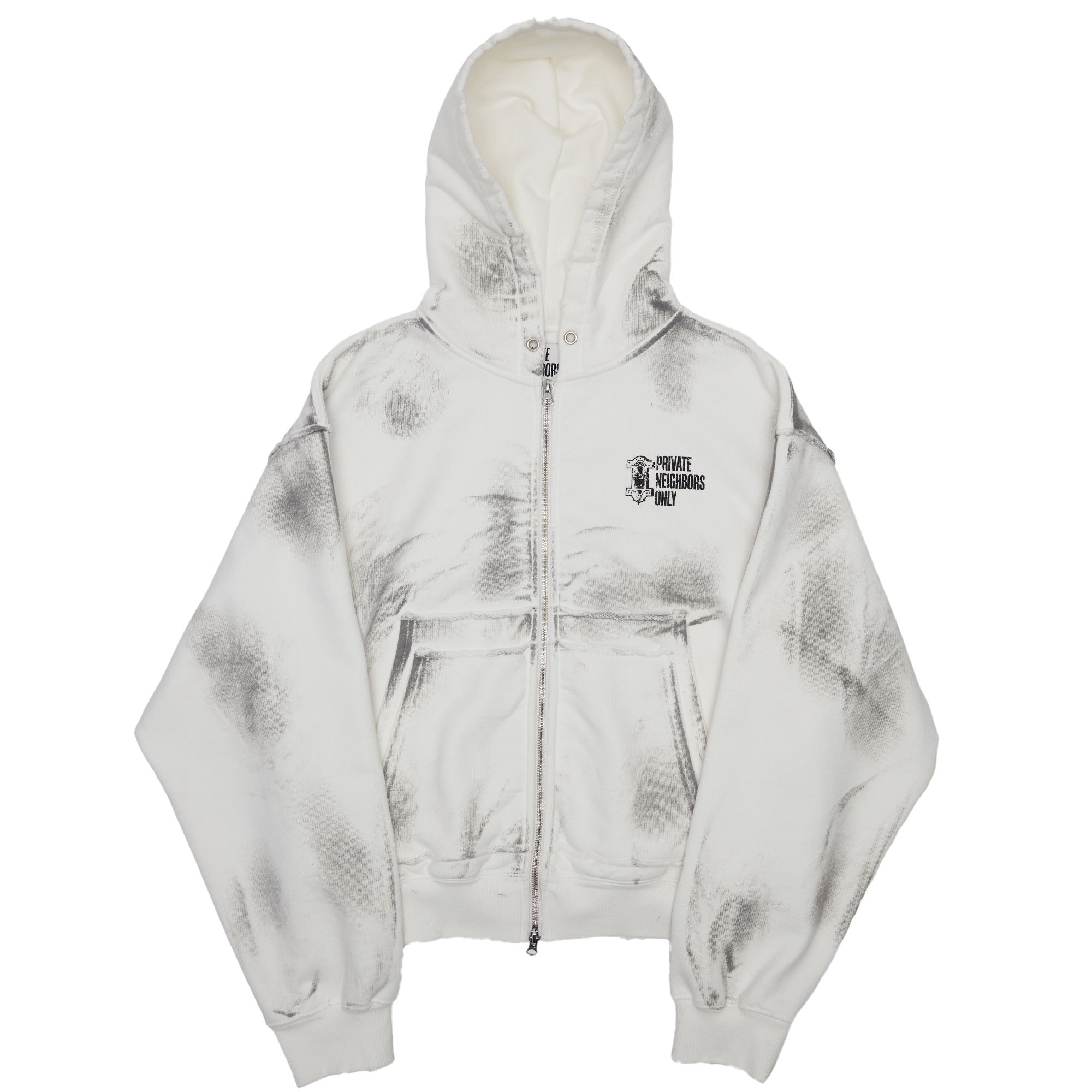 MUSINSA | PRIVATE NEIGHBORS Masterkey Crop Zip Hoodie Dirty Washed