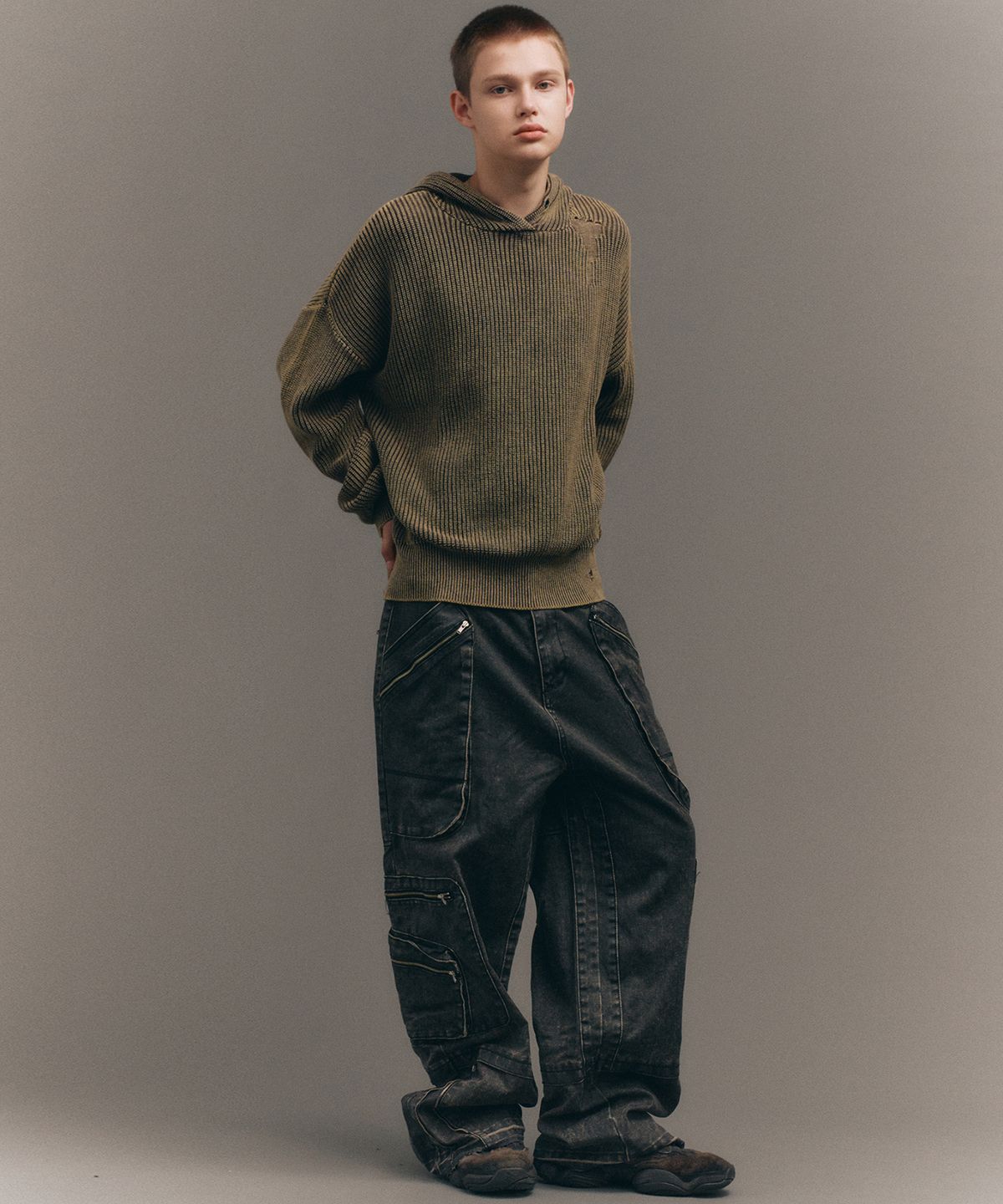 빅유니온(BIG UNION) M-ZIPPER MAKE-OVER PANTS / BLACK