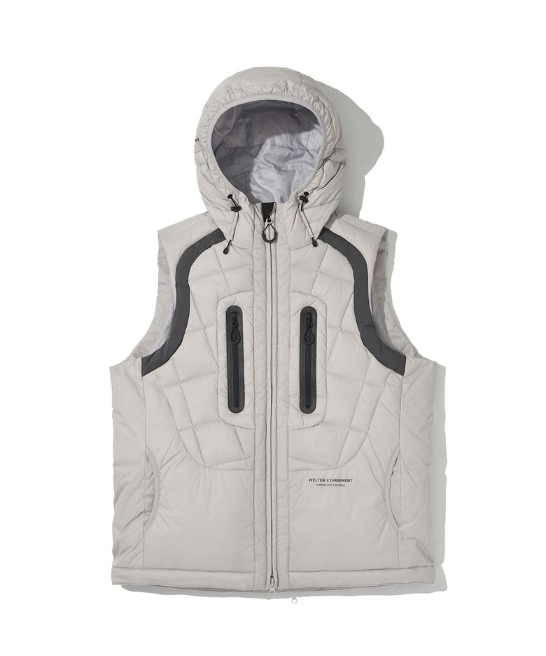 SHIELD DOWN HOOD VEST_LIGHT GRAY_WOL048