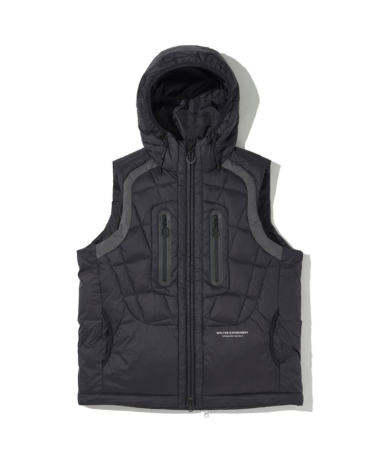 SHIELD DOWN HOOD VEST_BLACK_WOL047