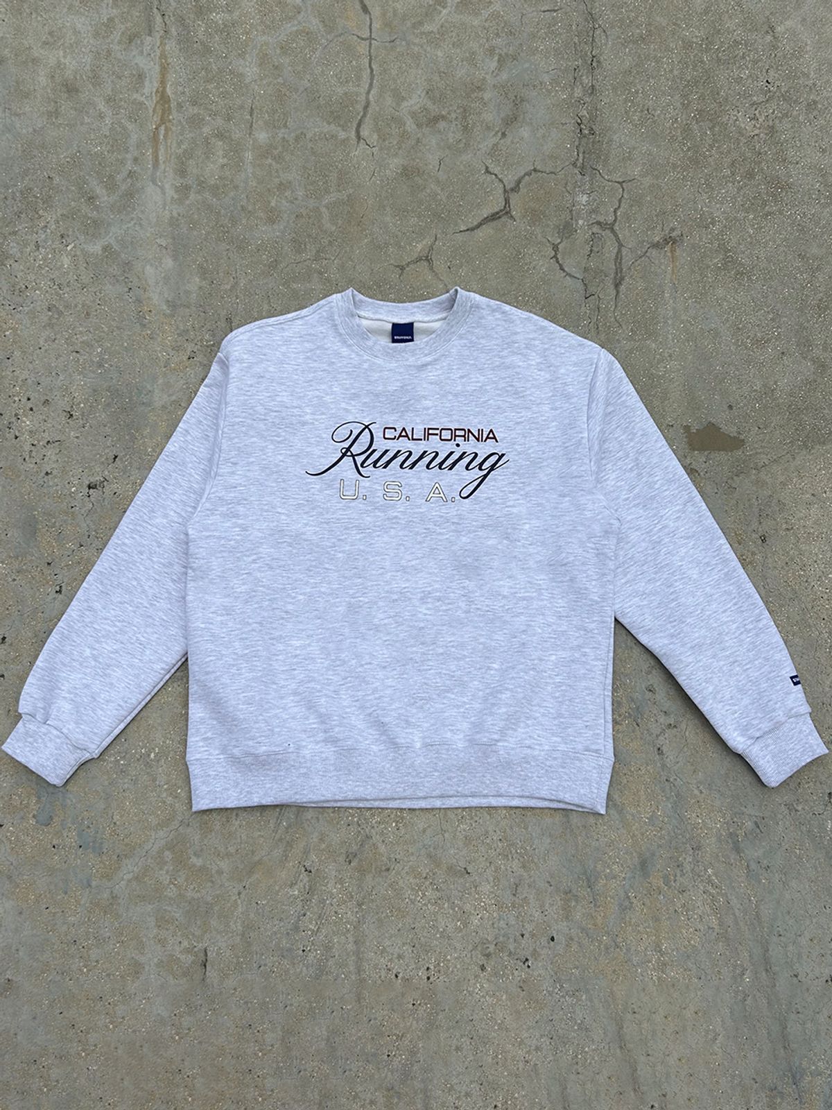 스텝온리(STAFFONLY) RUNNING SWEATSHIRTS (MELANGE WHITE)