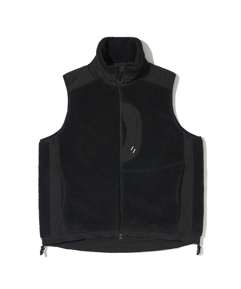 CHEST HOLEPOCKET FLEECE VEST_BLACK_WOL050