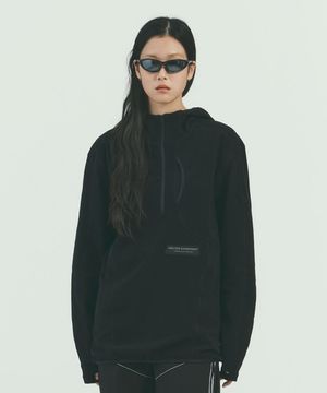 SQUARE FLEECE HOOD PULLOVER_BLACK_WLT025