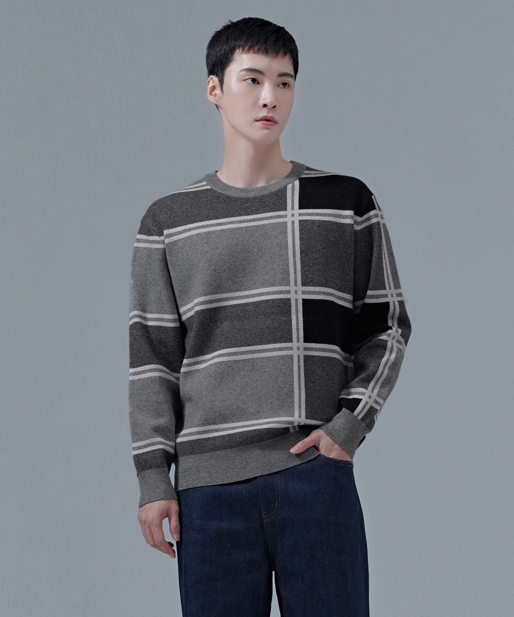 MUSINSA | CHASECULT Men's Check Pattern Sweater - CFRK5214D0L
