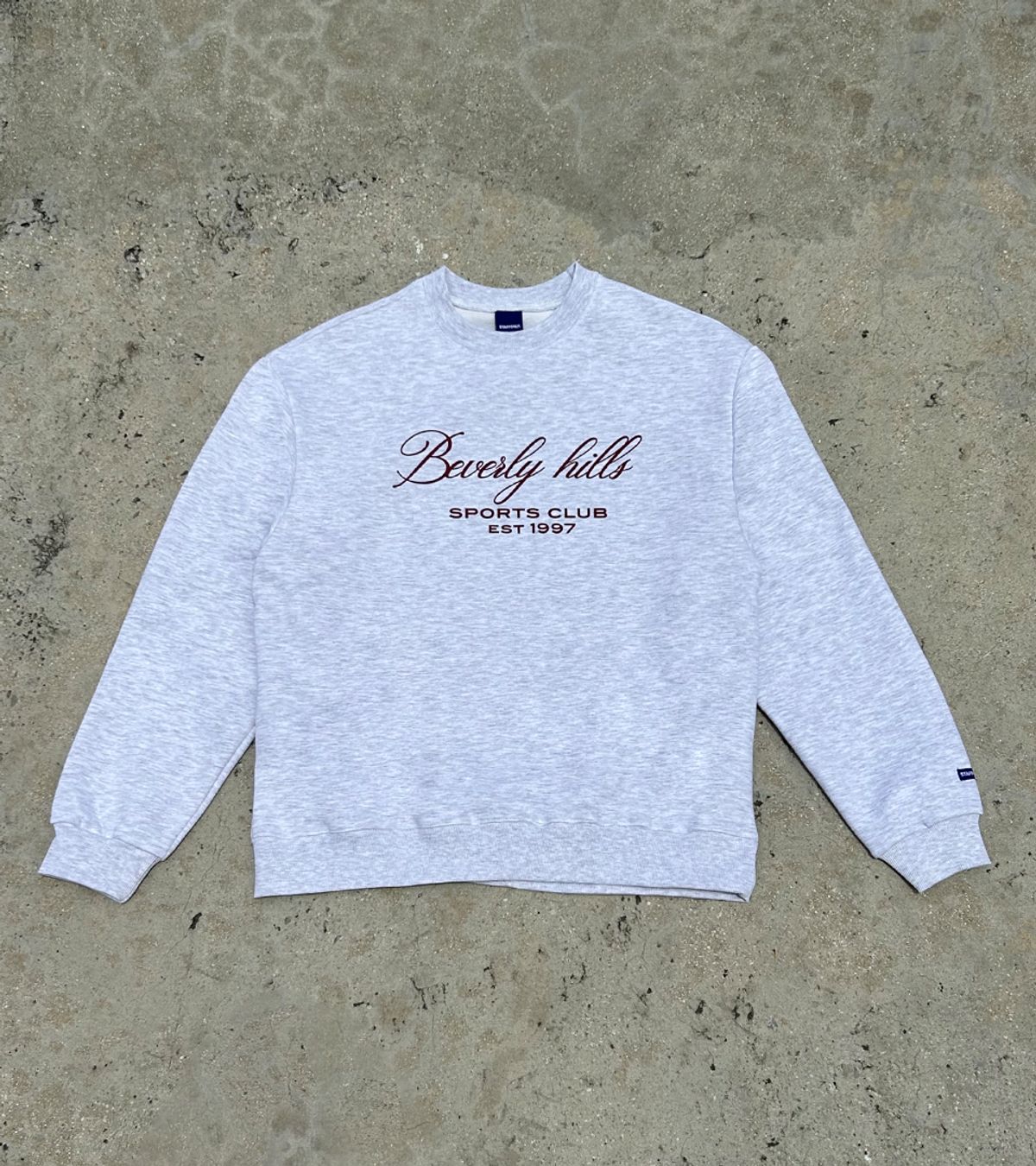 스텝온리(STAFFONLY) BEVERLY HILLS SWEATSHIRTS (MELANGE WHITE)