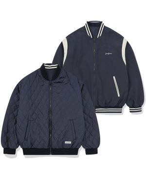 SP 리버시블 바시티 퀼팅 자켓-네이비