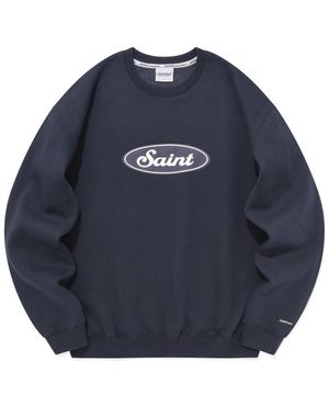 SP 세인트 엘립스 로고 크루넥-네이비