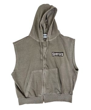 Pigment Hood Zip-up Vest Stone beige