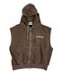 Pigment Hood Zip-up Vest Stone Brown
