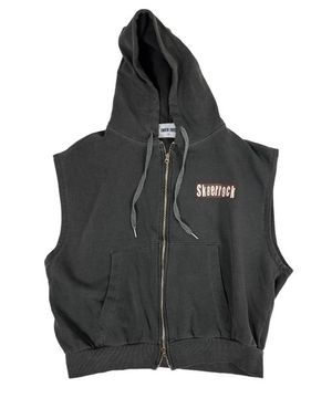 Pigment Hood Zip-up Vest Stone Charcoal