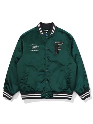 패딩 바시티 자켓 그린