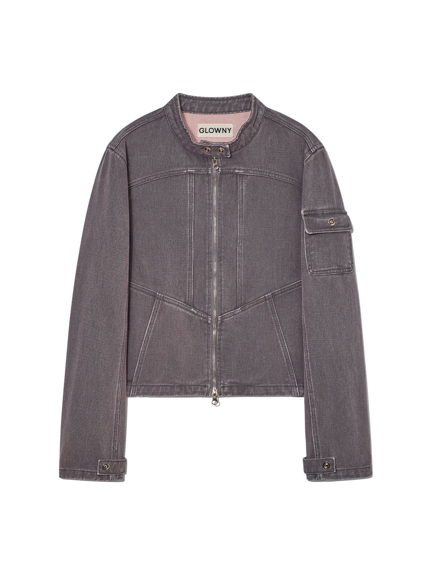 【Glowny】BONES DENIM JACKET MUSINSA | GLOWNY BONES DENIM JACKET (LAVENDER GRAY)