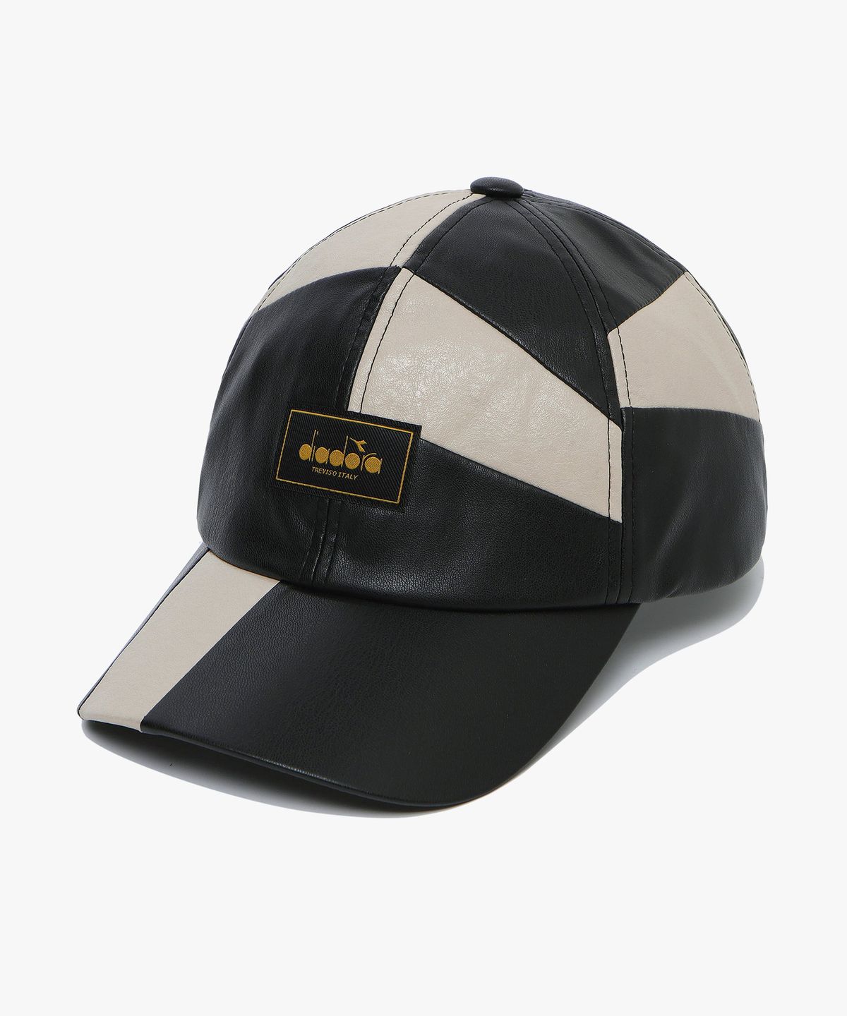 디아도라(diadora) 레더라이크 컬러블럭 볼캡 BLACK