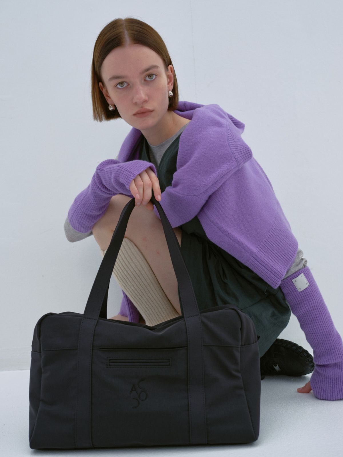 아코크(ACOC) Lip Large Boston Bag_Black