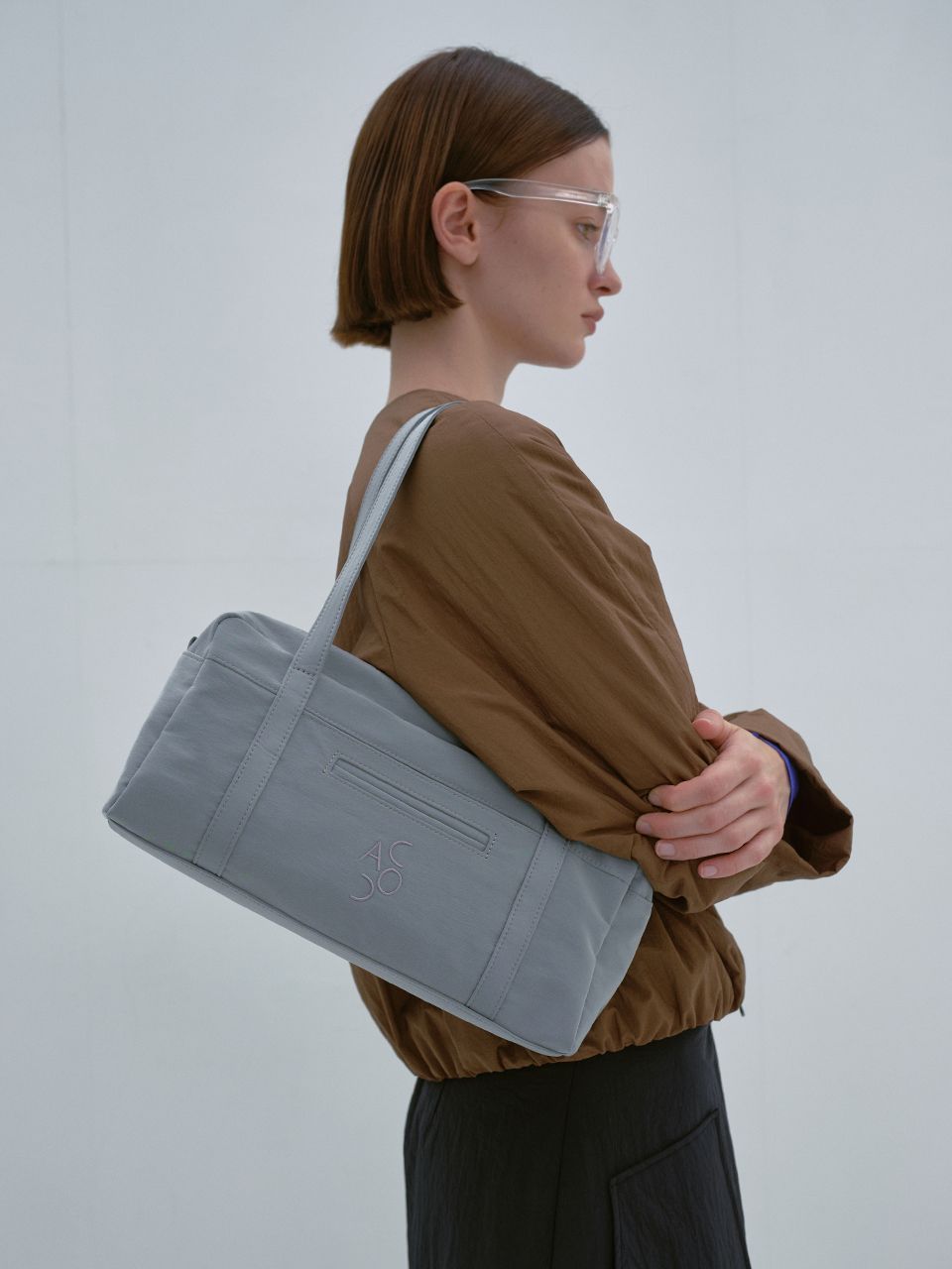 MUSINSA | ACOC Lip Small Boston Bag_Silver