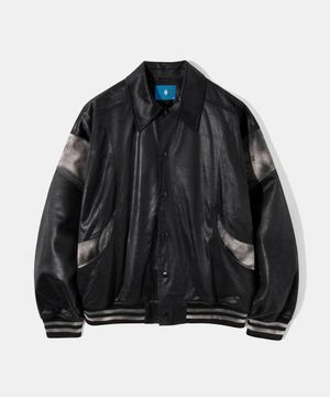 Painting Crack Leather Shouldering Jacket J24