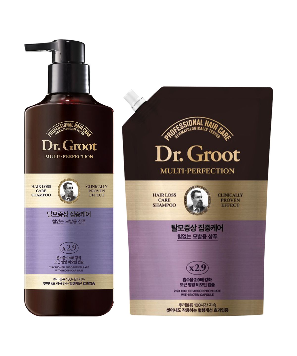 닥터그루트(DR.GROOT) 집중케어 힘없는 모발용 샴푸 400ml+리필330ML