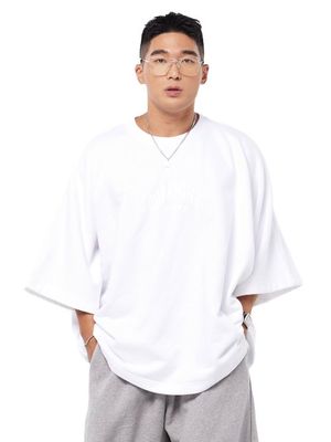 도파민 오프 오버핏 7부 티셔츠 화이트